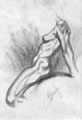 Michael Hensley Drawings, Female Form 21